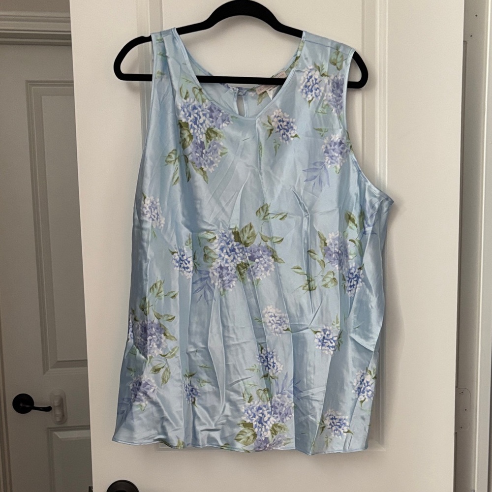 Floral Sleeveless Top - Light Blue